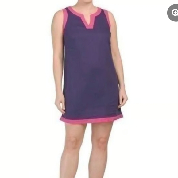 Sigrid Olsen Dresses & Skirts - Sigrid Olsen Linen Sleeveless Mini Dress Size XL Purple & Pink